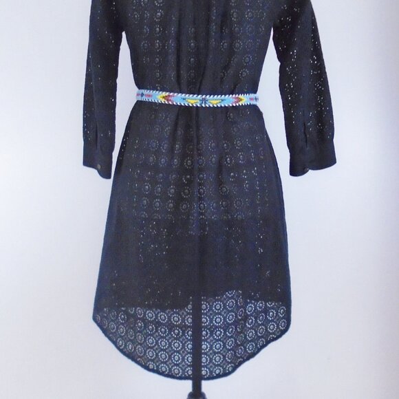 TWELFTH STREET by Cynthia Vincent black eyelet beach coverup dress XS/S - Picture 3 of 7